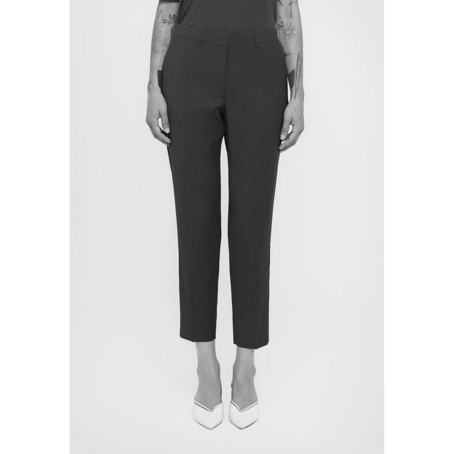 Filippa K "Emma" Cropped Navy Satin Pant, size XXS