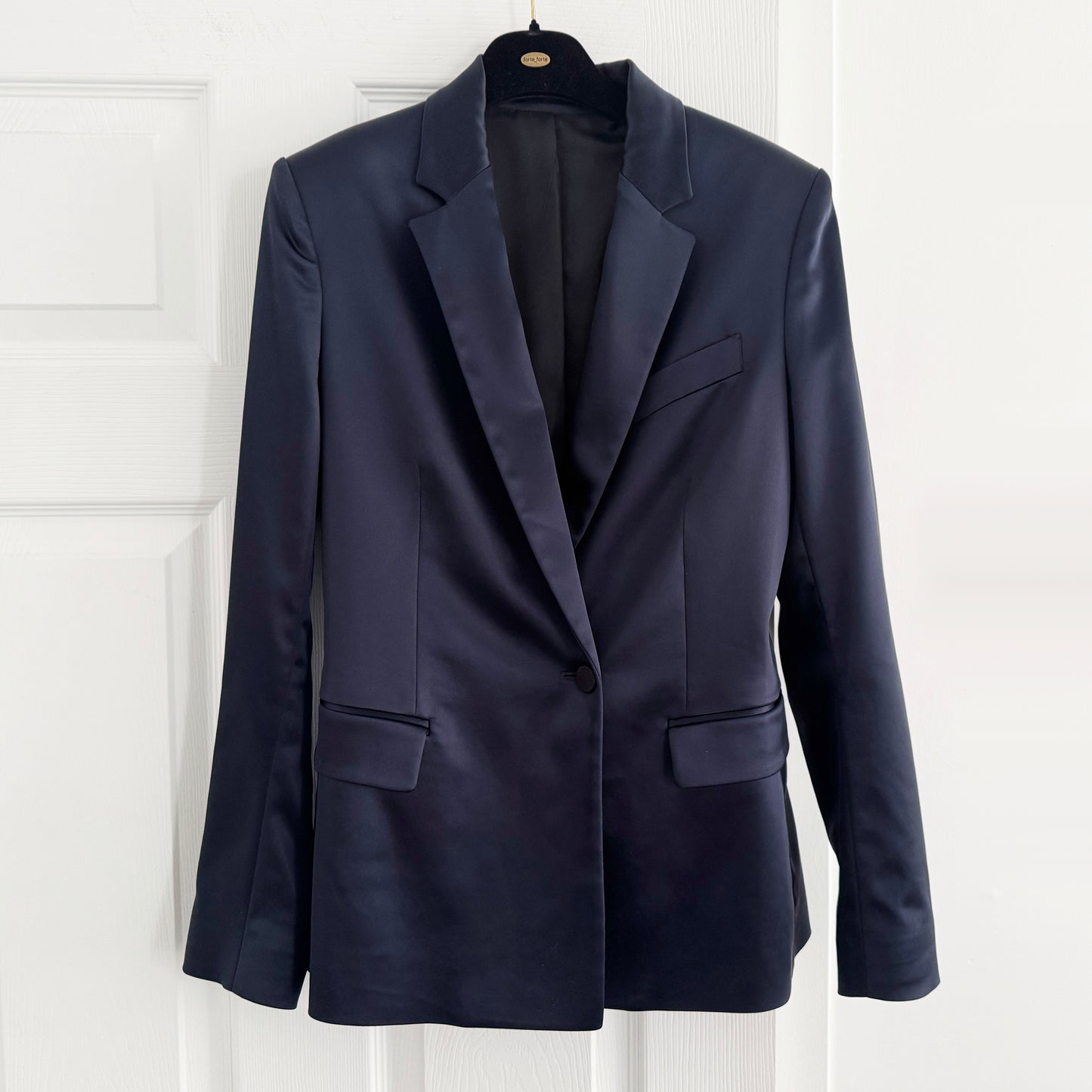 Filippa K Navy Satin Blazer, size XS