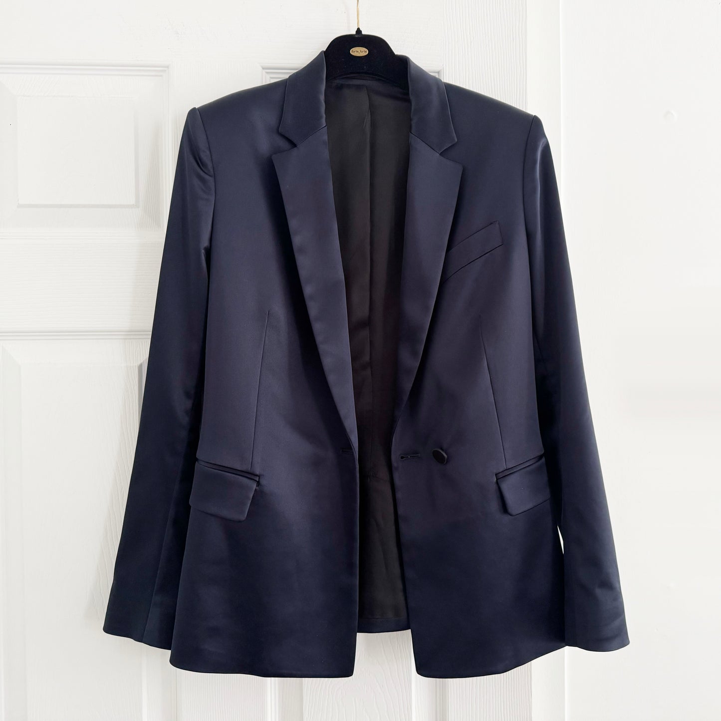 Filippa K Navy Satin Blazer, size XS