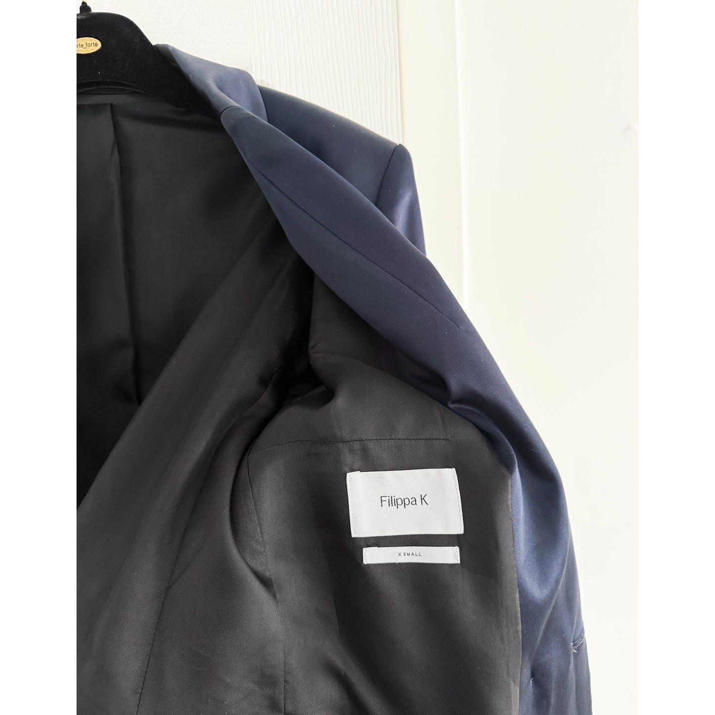 Filippa K Navy Satin Blazer, size XS