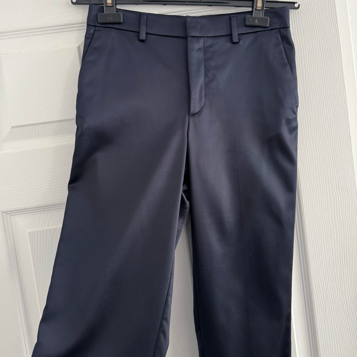 Filippa K "Emma" Cropped Navy Satin Pant, size XXS