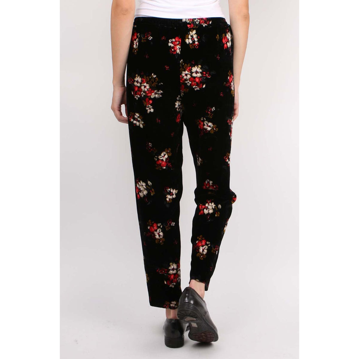 Forte_Forte Floral Velvet Pants in Black, size "II" (fits like size 6)