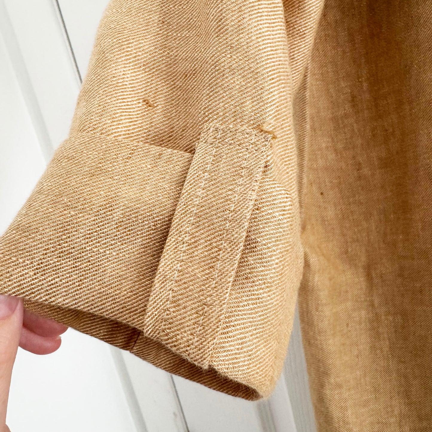 Forte.Forte Slouchy Linen Jacket in Tan, size "0" (fits size small)