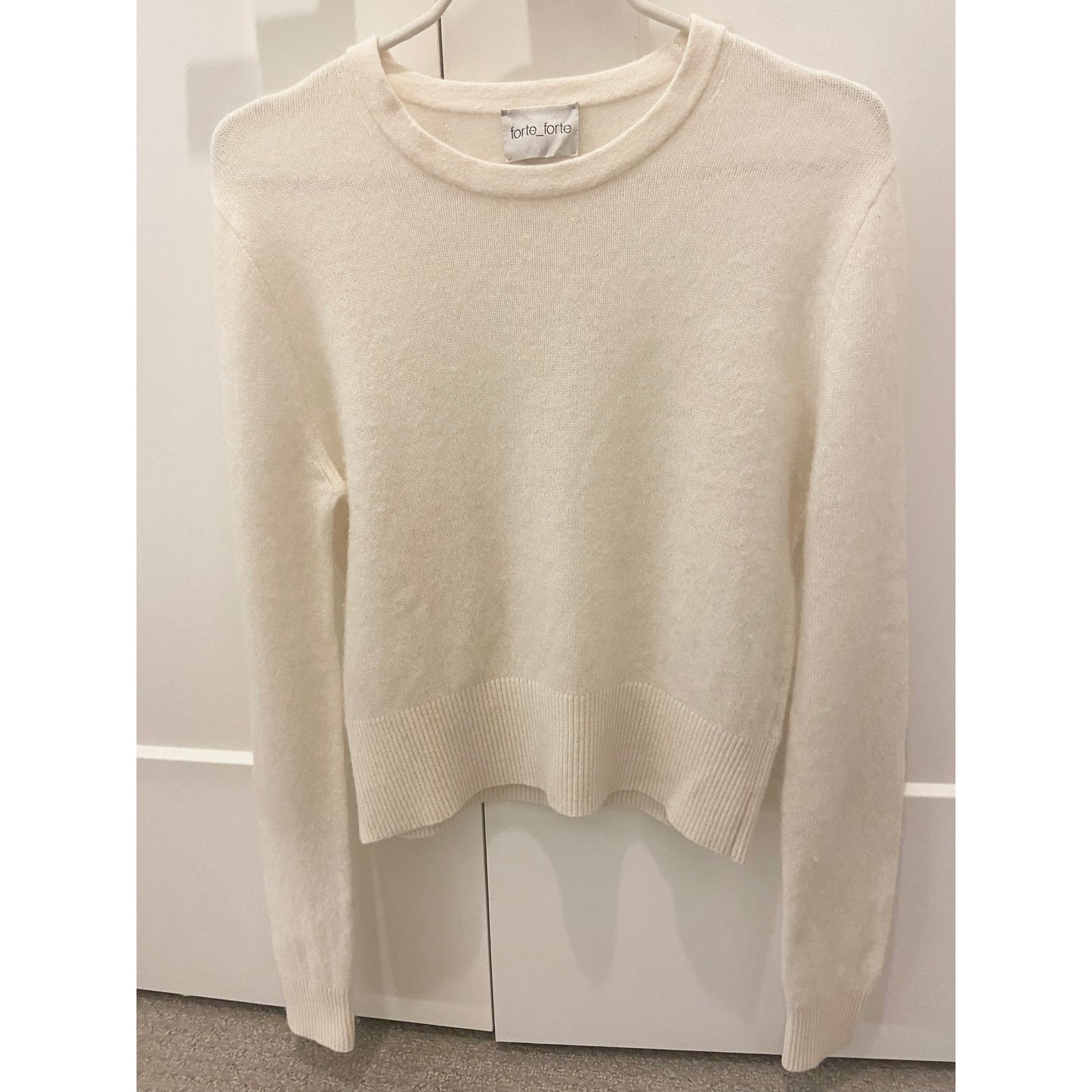 Forte Forte Wool/Cashmere Crew Neck in Ivory, size "II" (fits S/M)