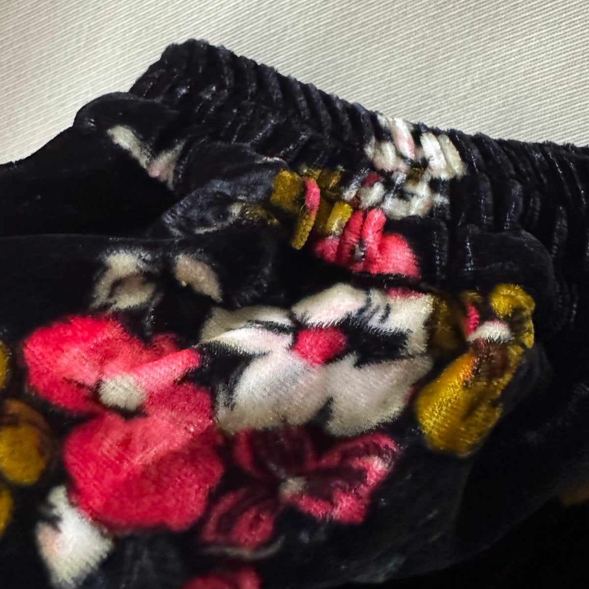 Forte_Forte Floral Velvet Pants in Black, size "II" (fits like size 6)
