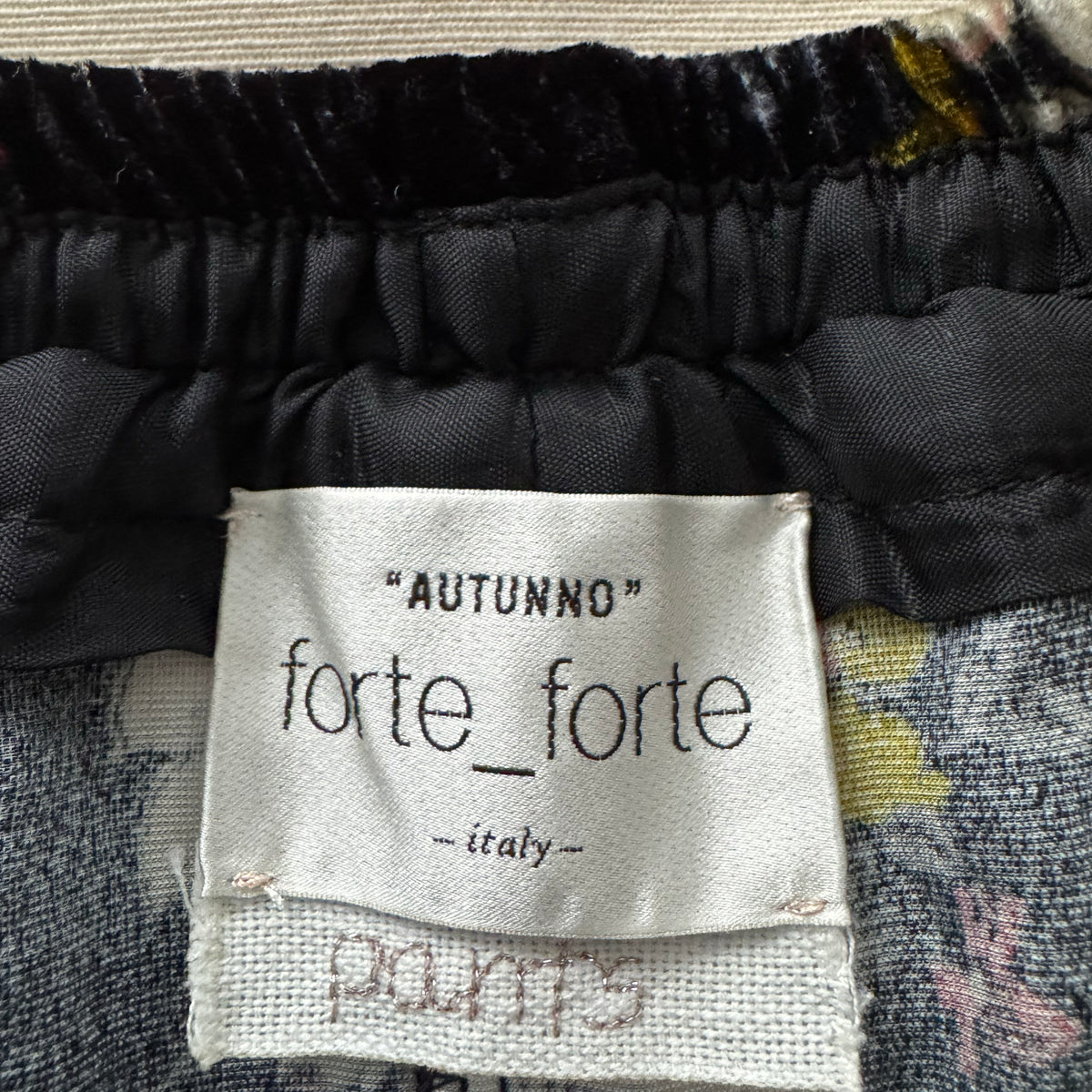 Forte_Forte Floral Velvet Pants in Black, size "II" (fits like size 6)