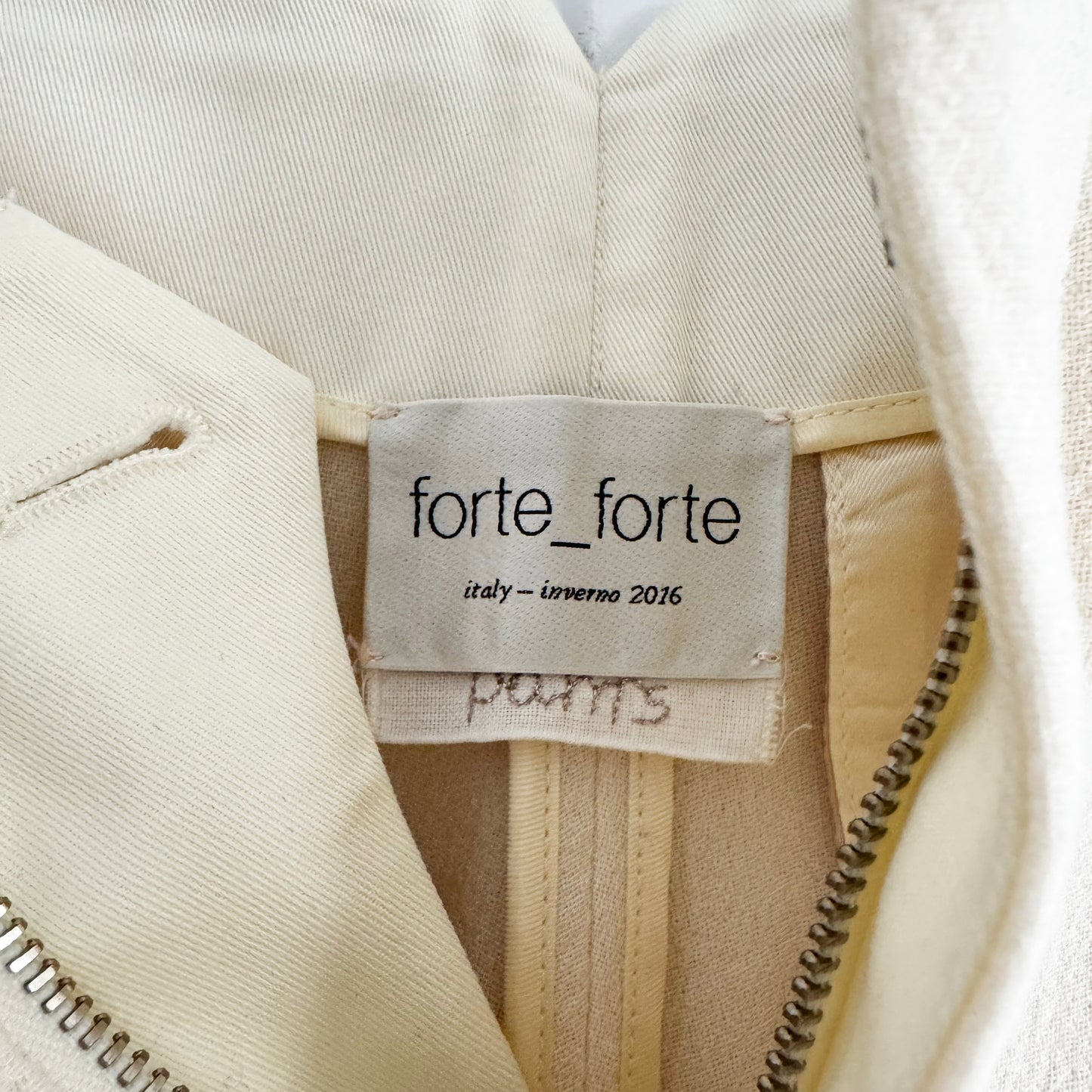 Forte.Forte Wool Crepe Trousers in Ivory, size "II" (fits US size 6)
