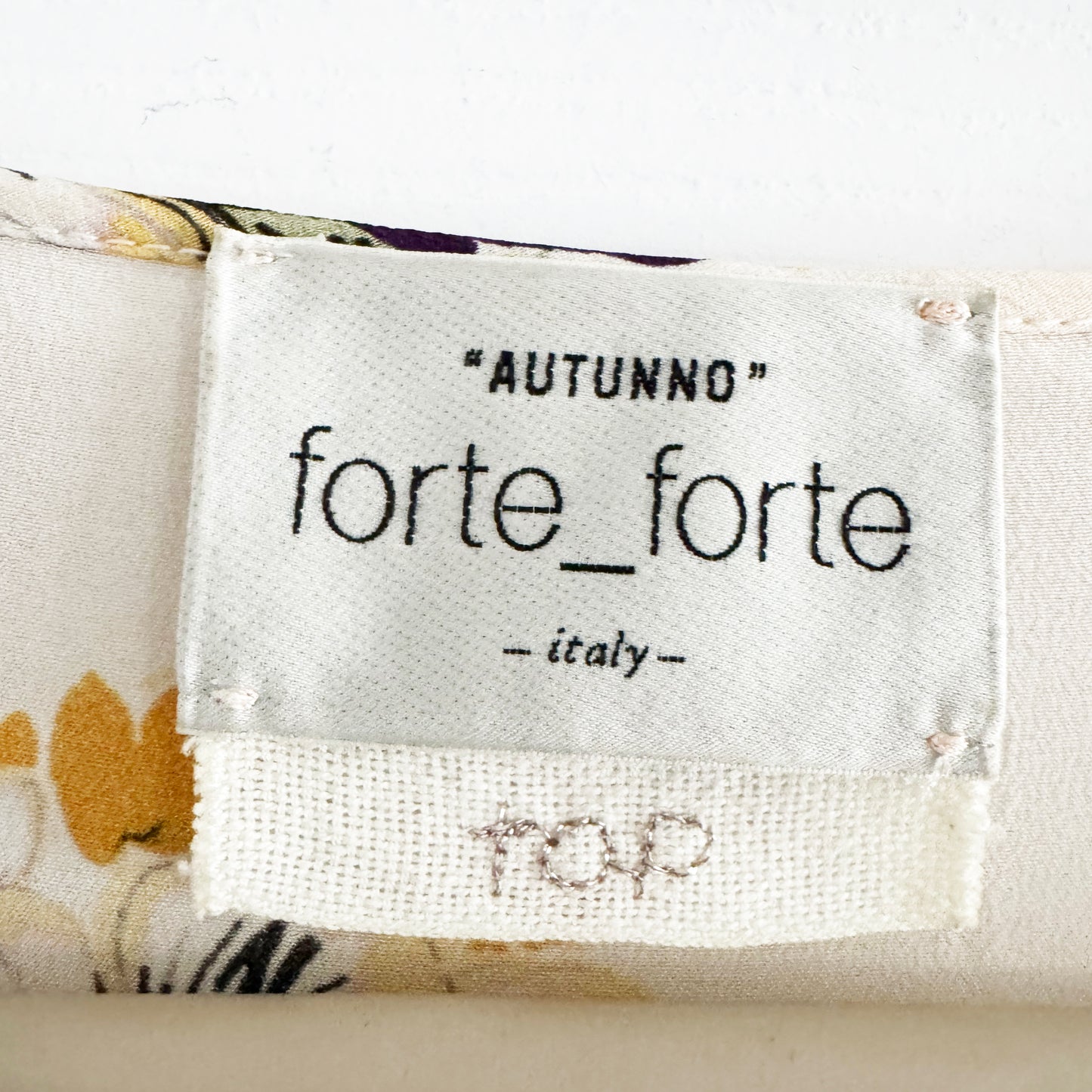Forte.Forte Floral Long Sleeve Silk Blouse in Ivory, size "0" (fits XS/S)