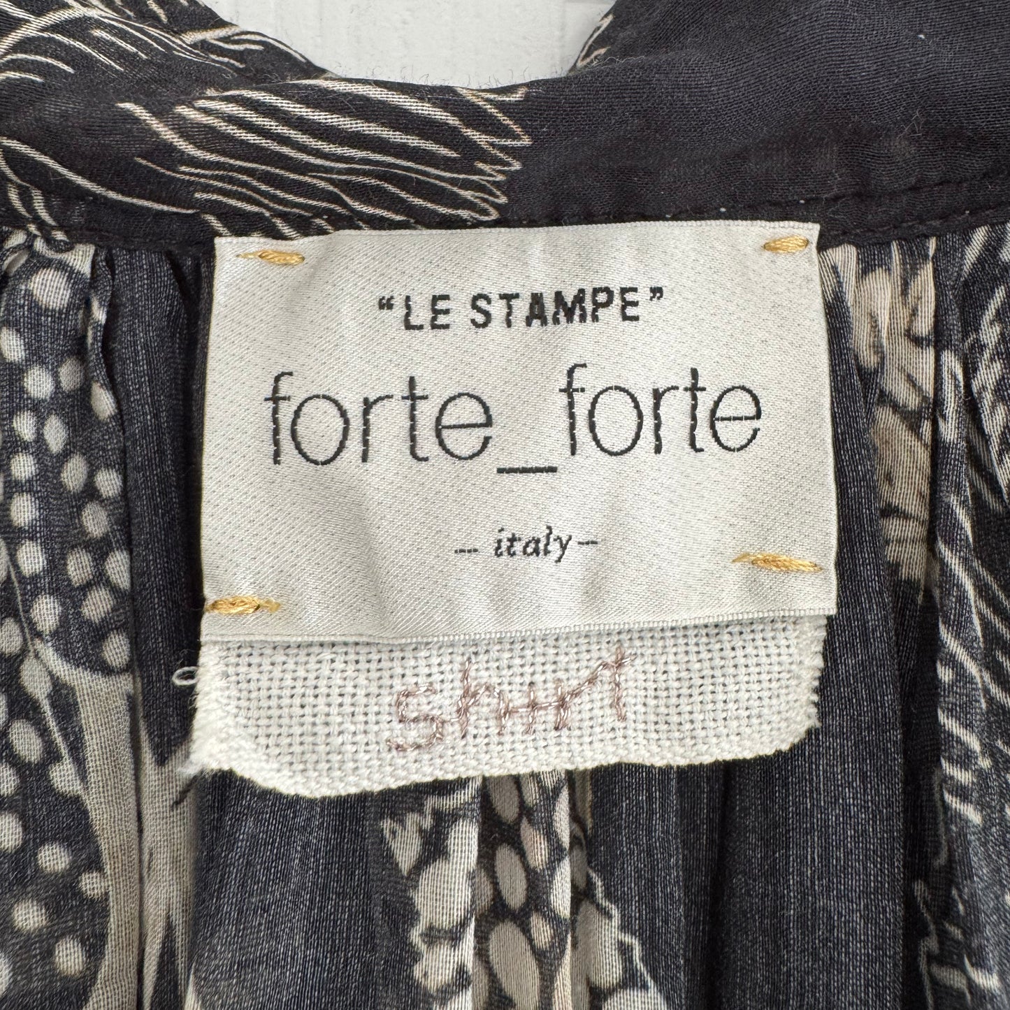 Forte_Forte "Le Stampe" Printed Voile Long Sleeve Blouse, size IV