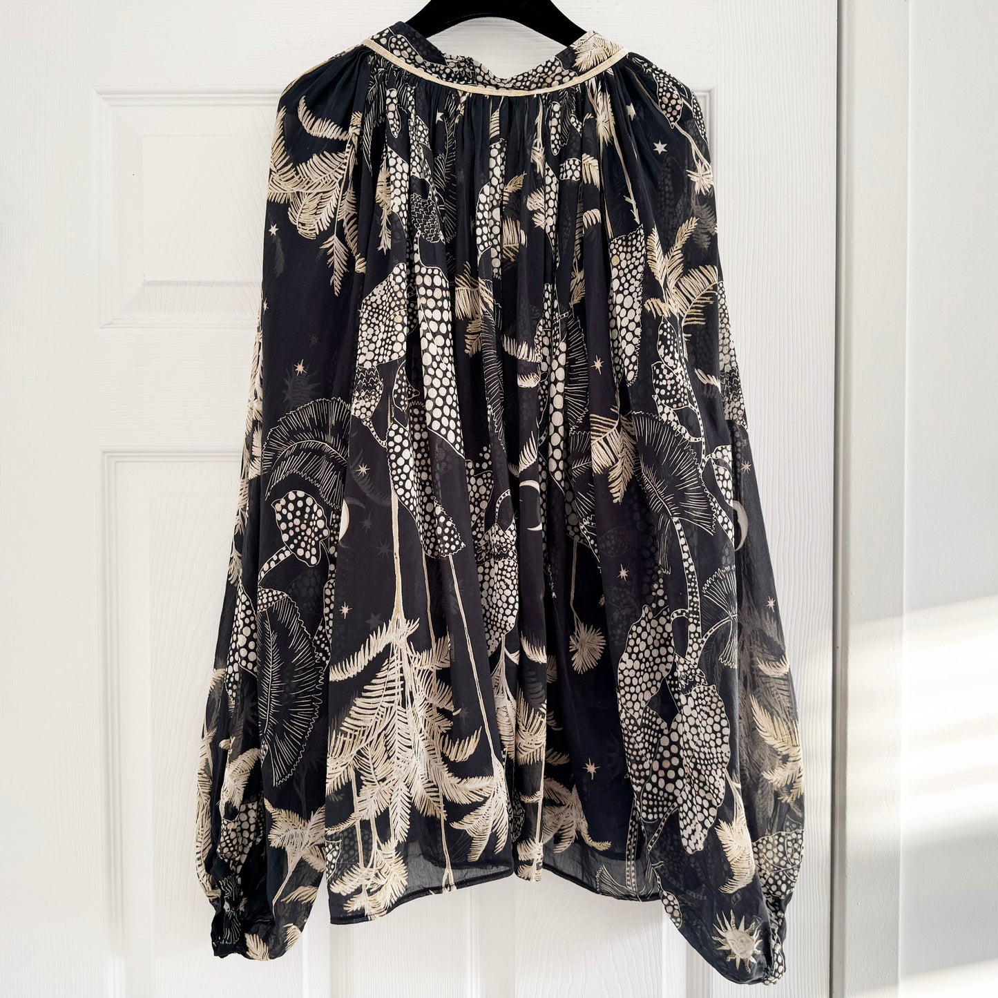 Forte_Forte "Le Stampe" Printed Voile Long Sleeve Blouse, size IV