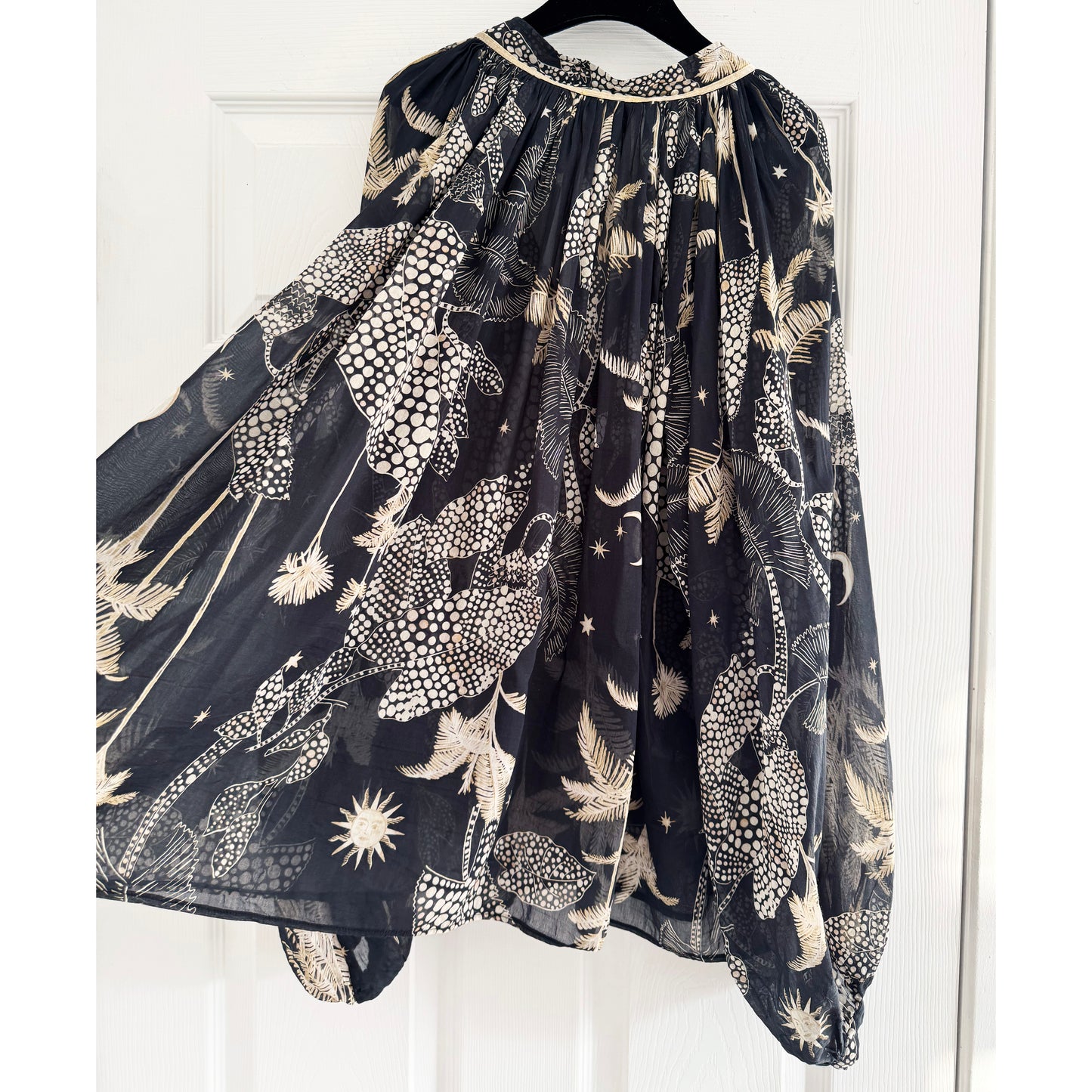 Forte_Forte "Le Stampe" Printed Voile Long Sleeve Blouse, size IV