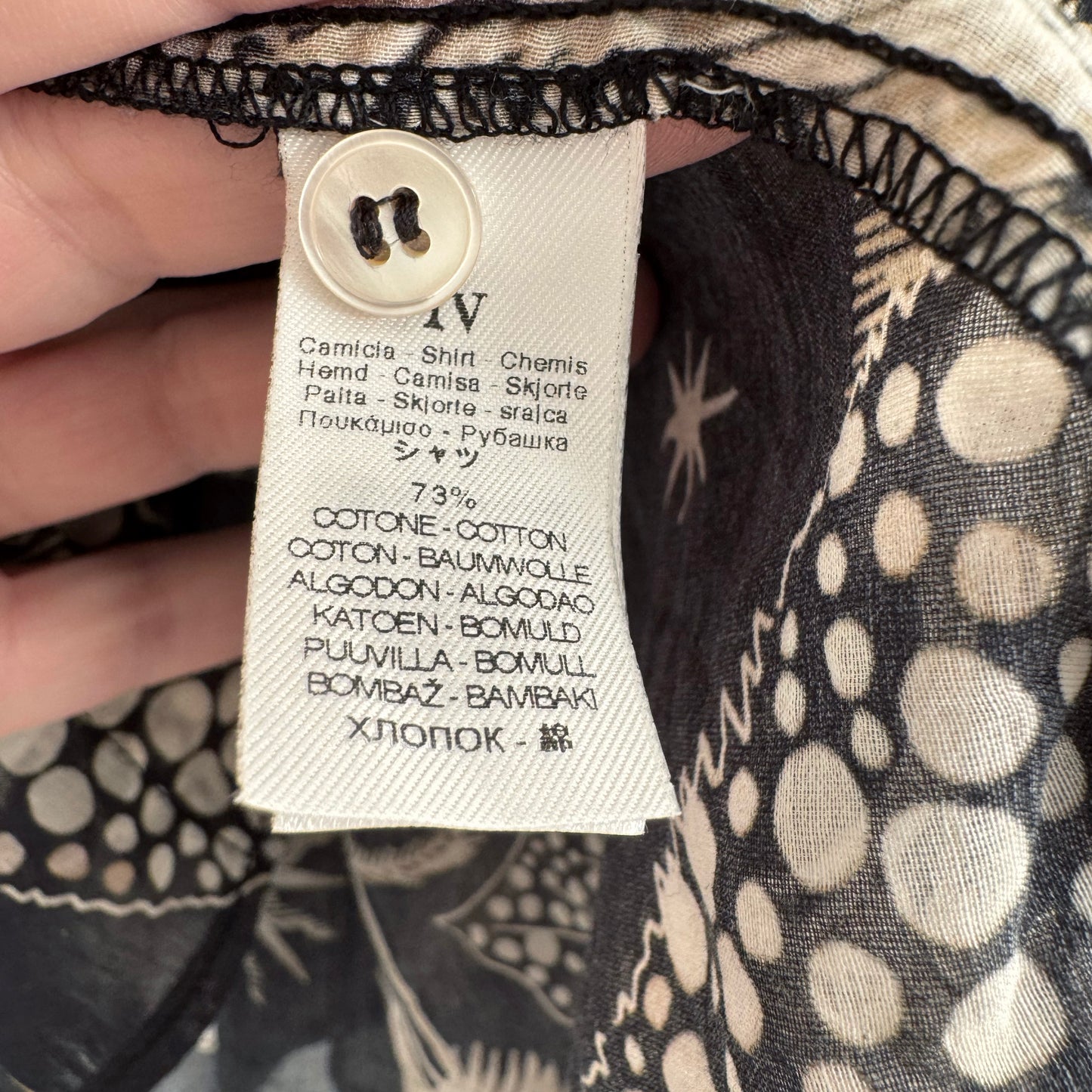 Forte_Forte "Le Stampe" Printed Voile Long Sleeve Blouse, size IV