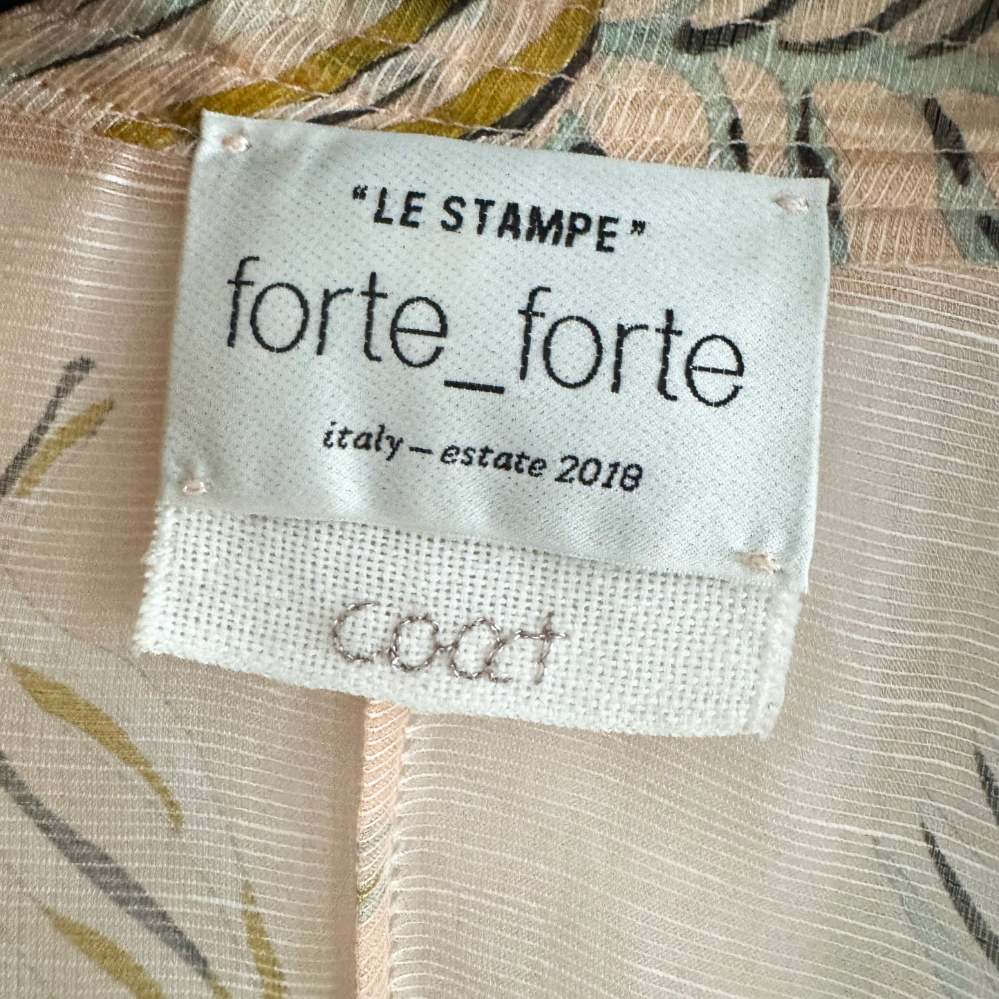Forte_Forte Leaf Printed Voile Duster in Blush, size "III" (size Large)
