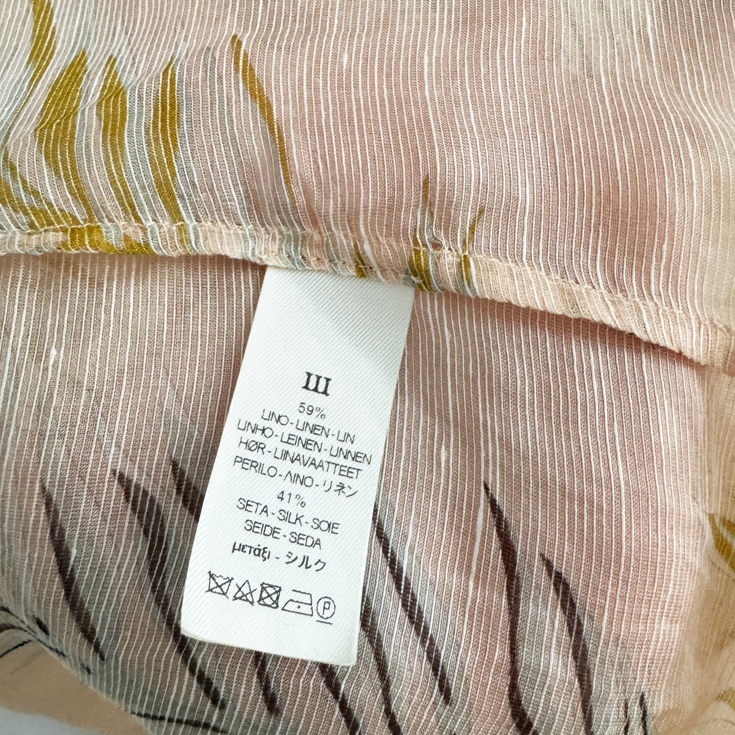 Forte_Forte Leaf Printed Voile Duster in Blush, size "III" (size Large)