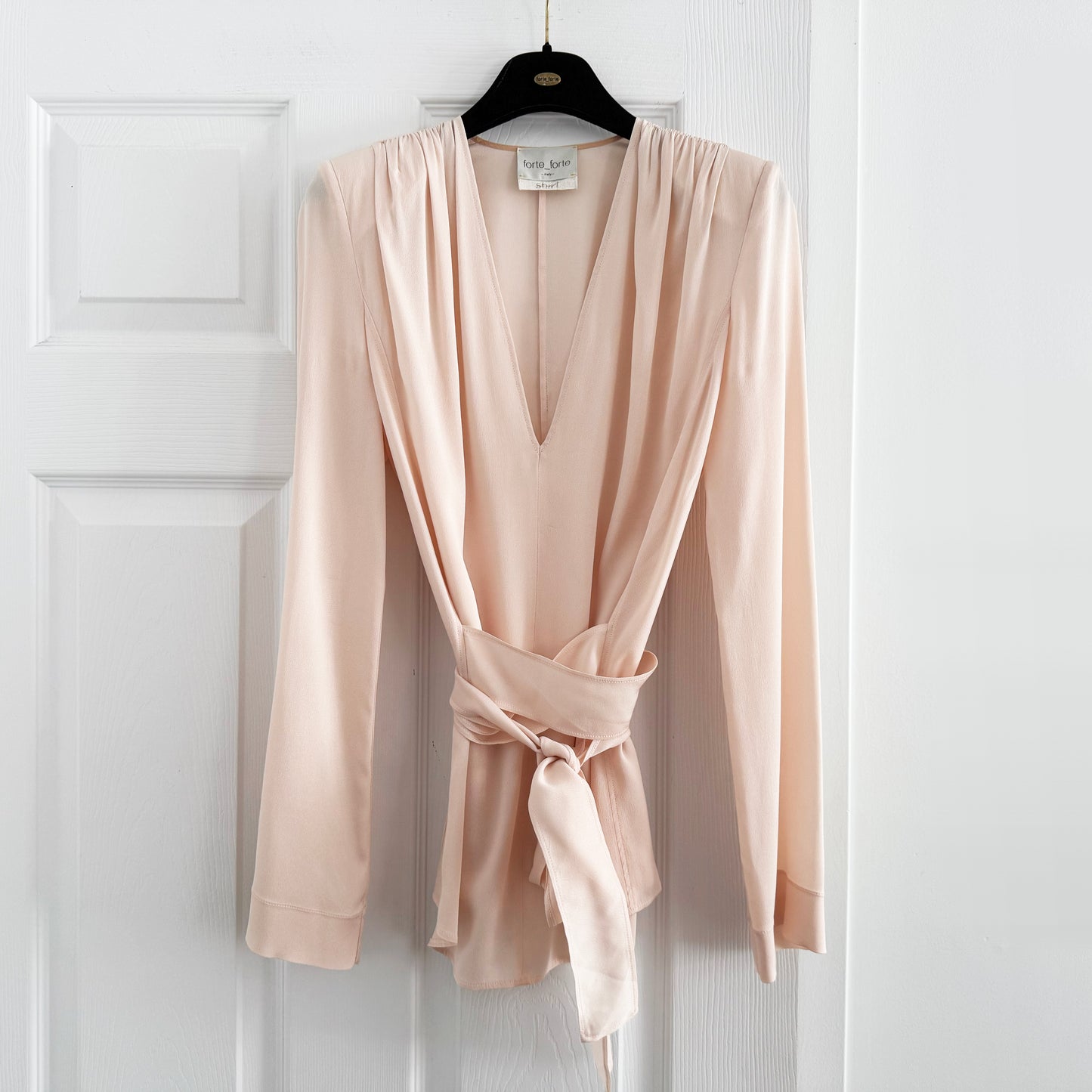 Forte.Forte Long Sleeve Wrap Blouse and Pink, size "0" (XS)