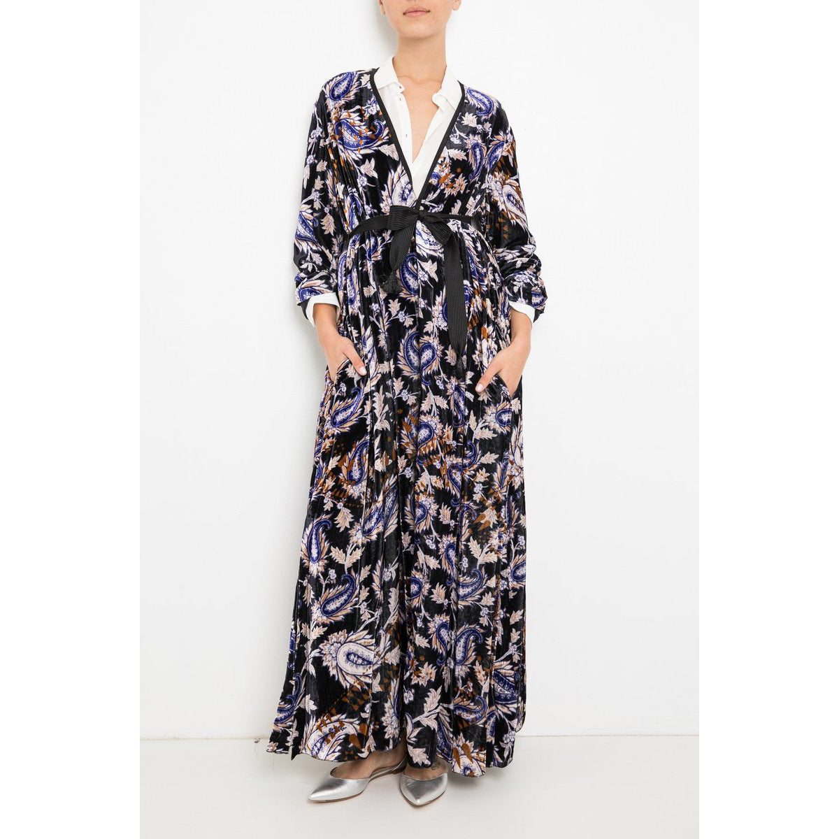 Forte_Forte Paisley Printed Velvet Duster, size "1" (size Small)