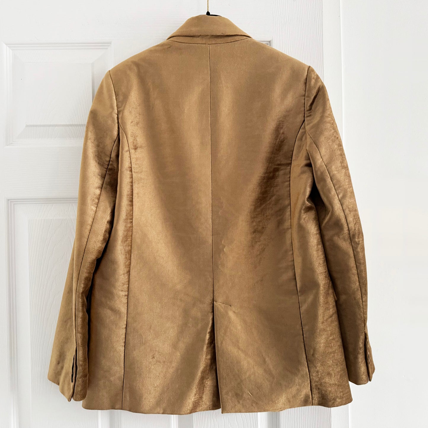 Forte.Forte Stretch Velvet Blazer in Gold, size "0" (XS)
