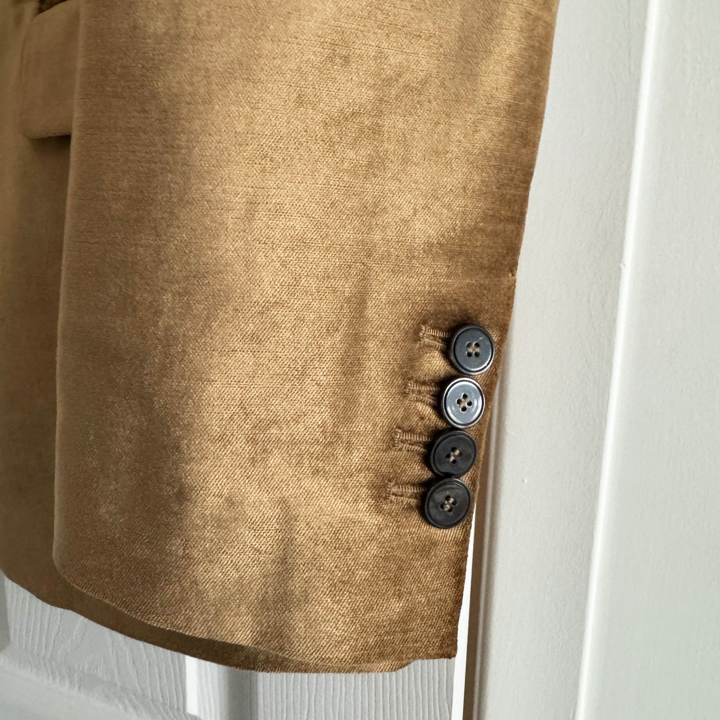 Forte.Forte Stretch Velvet Blazer in Gold, size "0" (XS)