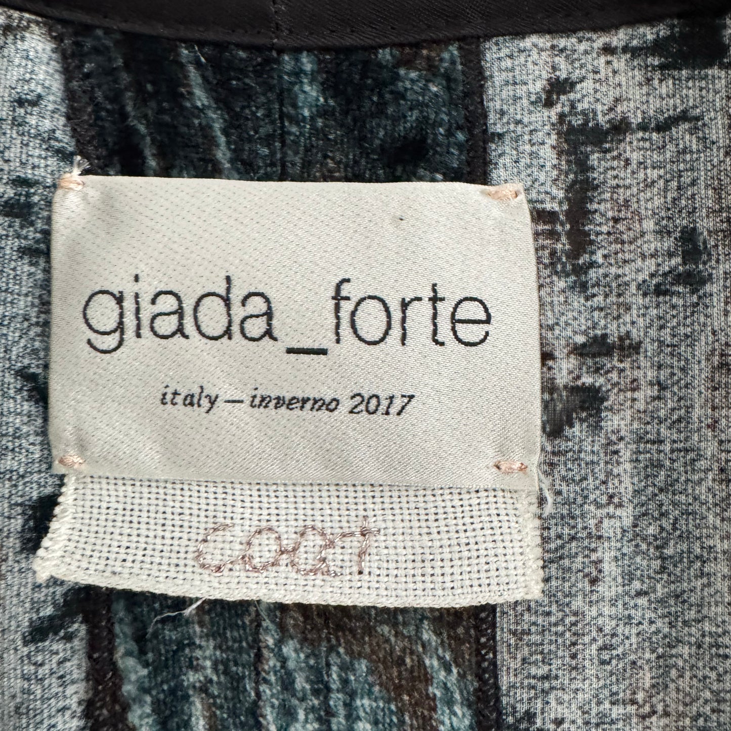 Forte_Forte Velvet Duster Jacket in Teal, size "I" (Size Small)