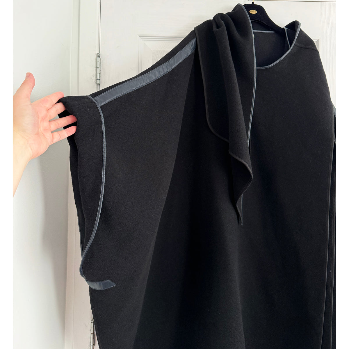 Forte_Forte Wool Cape in Black, One size Only