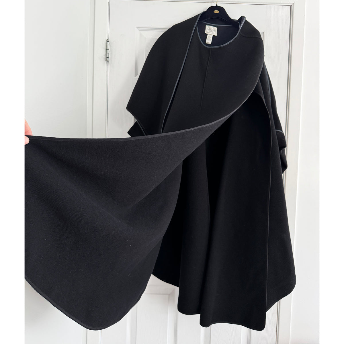 Forte_Forte Wool Cape in Black, One size Only