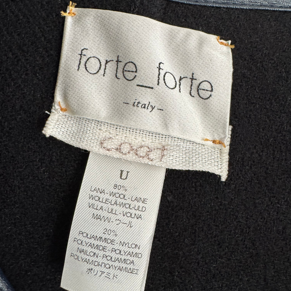 Forte_Forte Wool Cape in Black, One size Only
