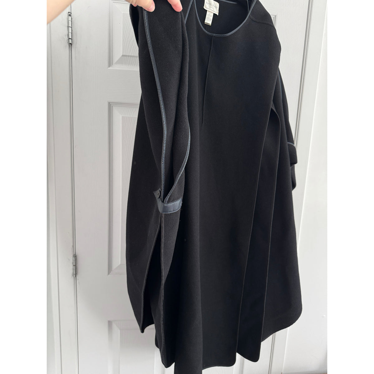 Forte_Forte Wool Cape in Black, One size Only