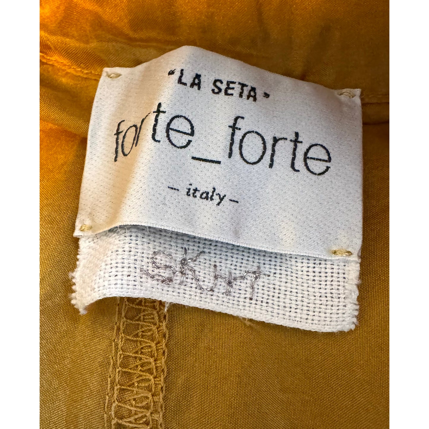 Forte.Forte Yellow Silk Habotai Skirt, size 0 (XS)