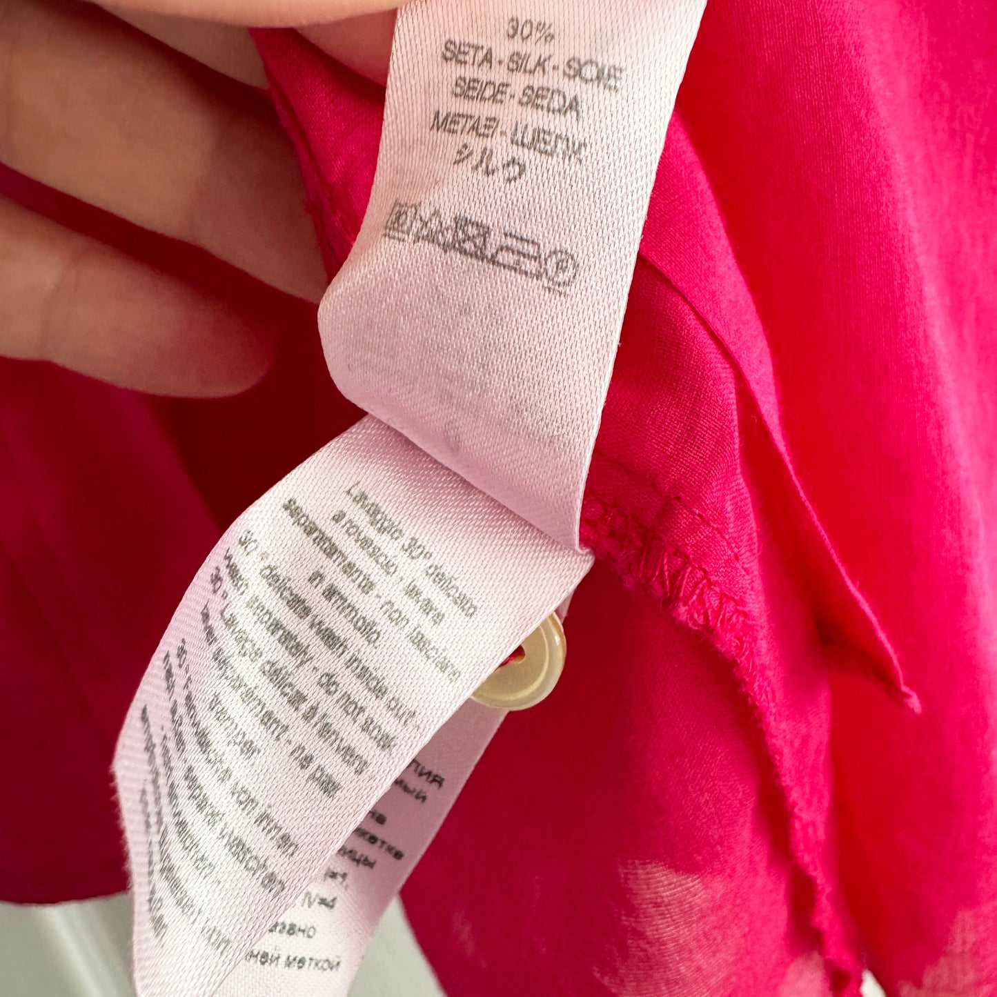 Forte_Forte Oversize Voile Blouse in Fushia Pink, size "0" (fits XS/S)