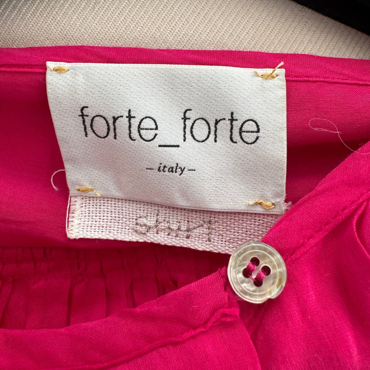 Forte_Forte Oversize Voile Blouse in Fushia Pink, size "0" (fits XS/S)