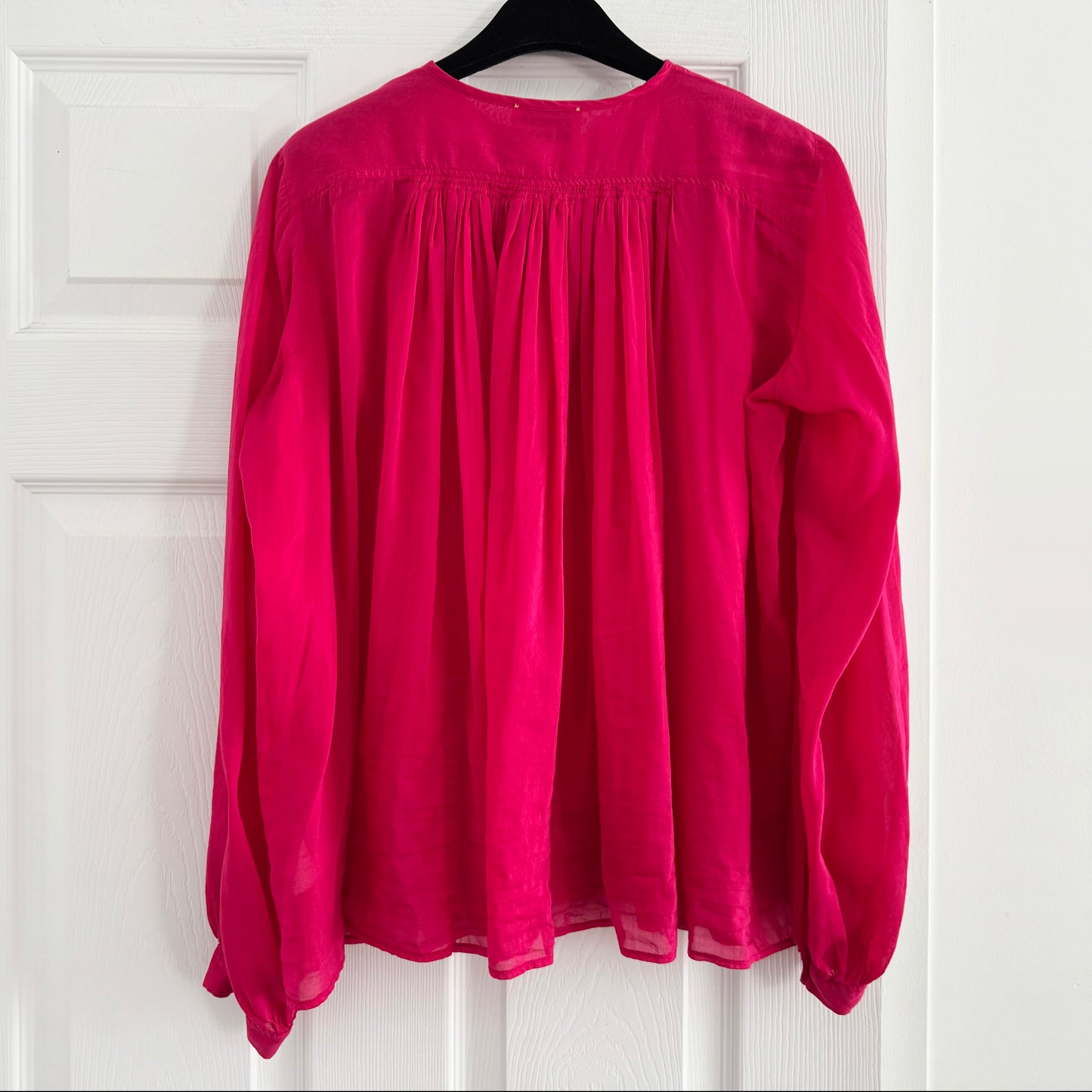 Forte_Forte Oversize Voile Blouse in Fushia Pink, size "0" (fits XS/S)