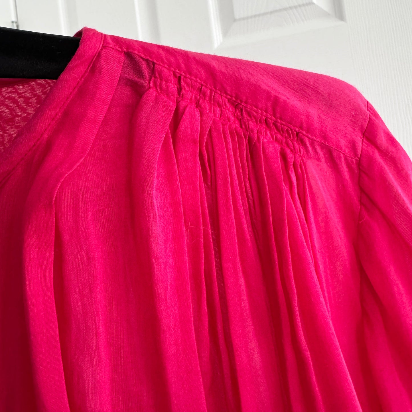 Forte_Forte Oversize Voile Blouse in Fushia Pink, size "0" (fits XS/S)