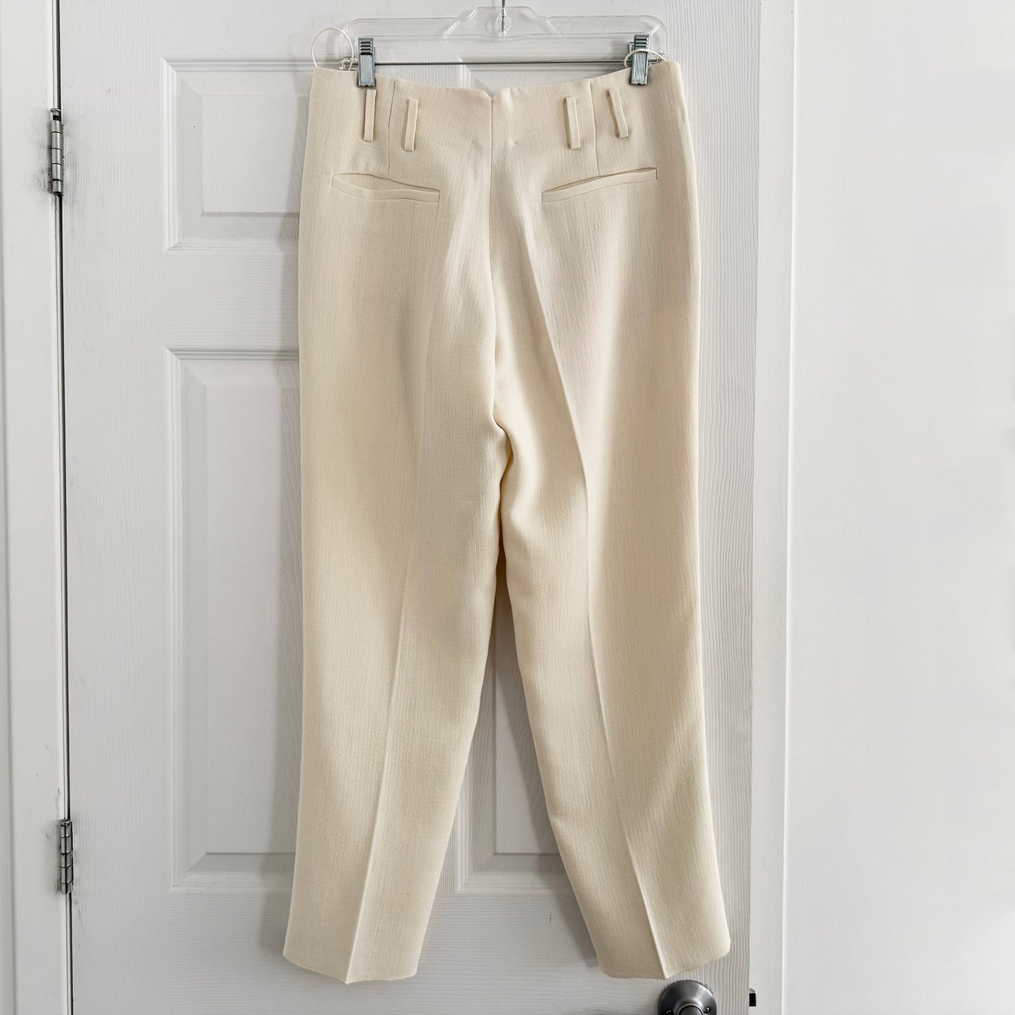 Forte.Forte Wool Crepe Trousers in Ivory, size "II" (fits US size 6)