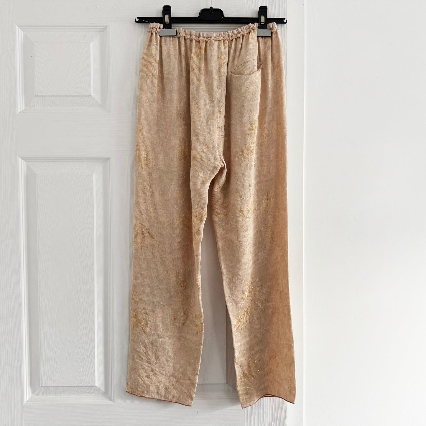 Forte_Forte Metallic Linen Pants in Pale Pink, size "0" (XS)
