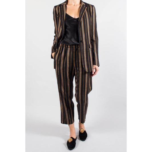 Forte.Forte Striped Pants in Black/Gold/Blue, size "0" (XS)