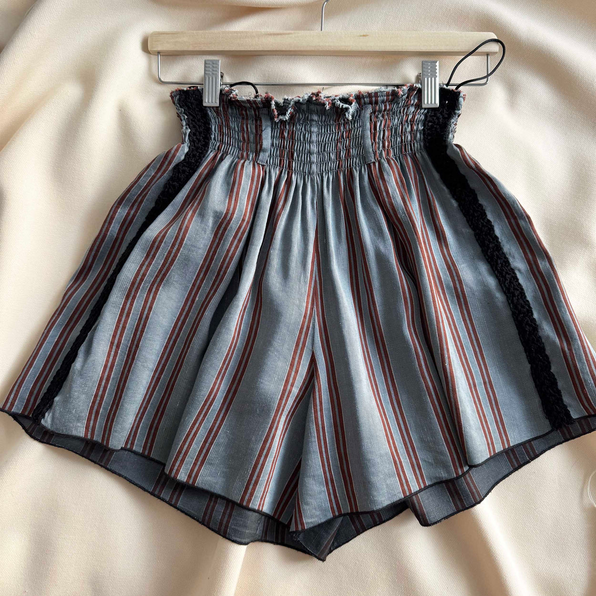 Forte_Forte Pinstripe Shorts with Elastic Waist, size "1" (size Small)