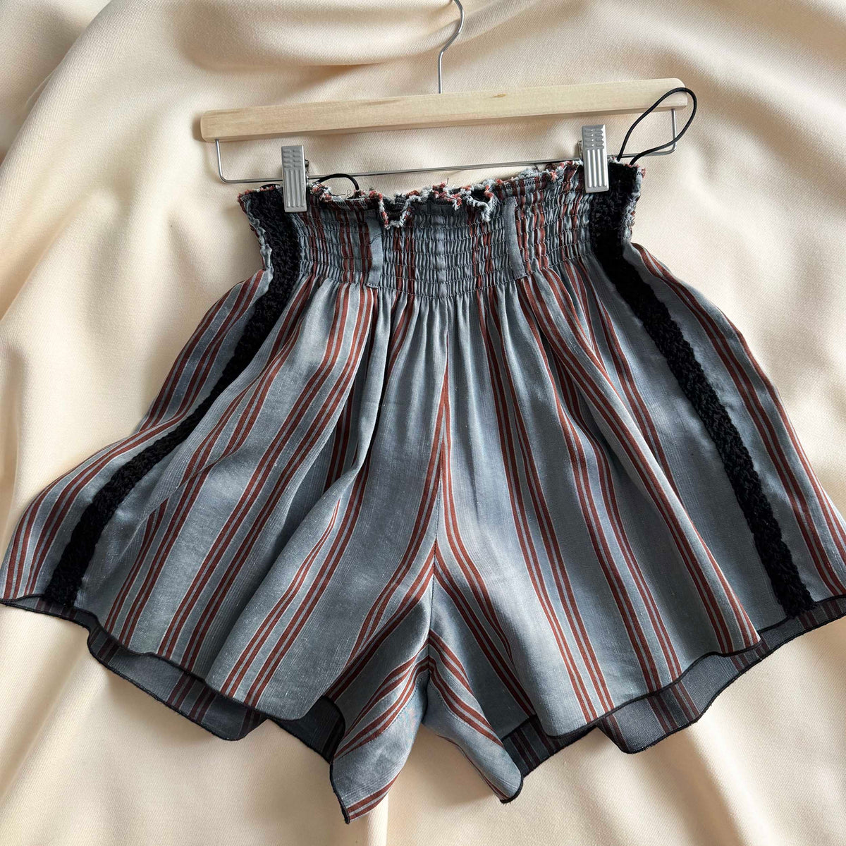 Forte_Forte Pinstripe Shorts with Elastic Waist, size "1" (size Small)
