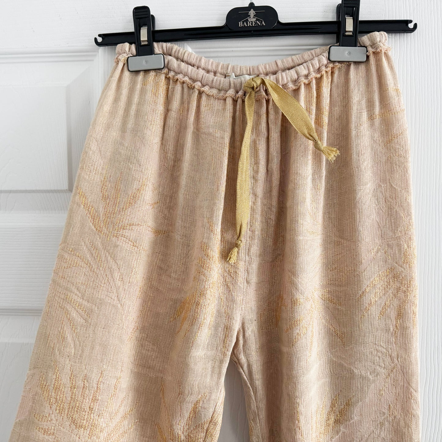 Forte_Forte Metallic Linen Pants in Pale Pink, size "0" (XS)