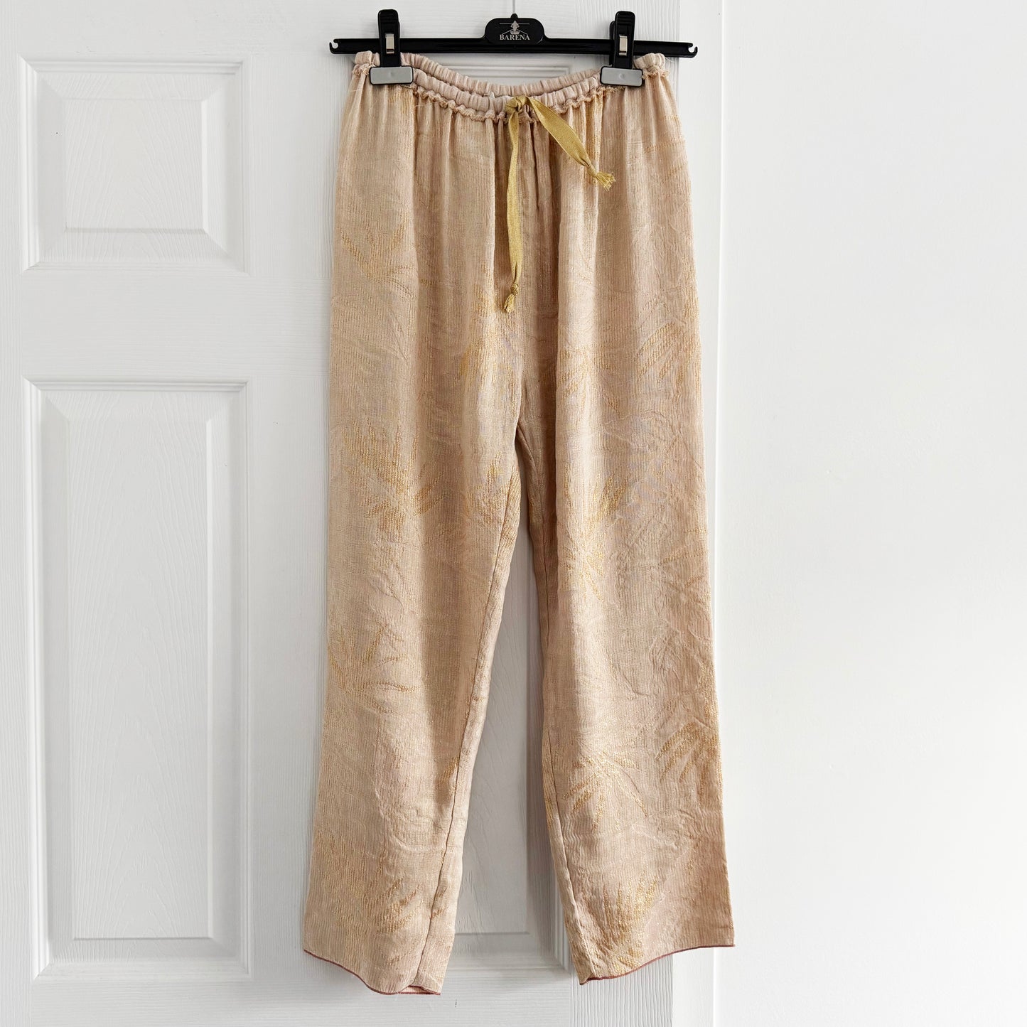 Forte_Forte Metallic Linen Pants in Pale Pink, size "0" (XS)