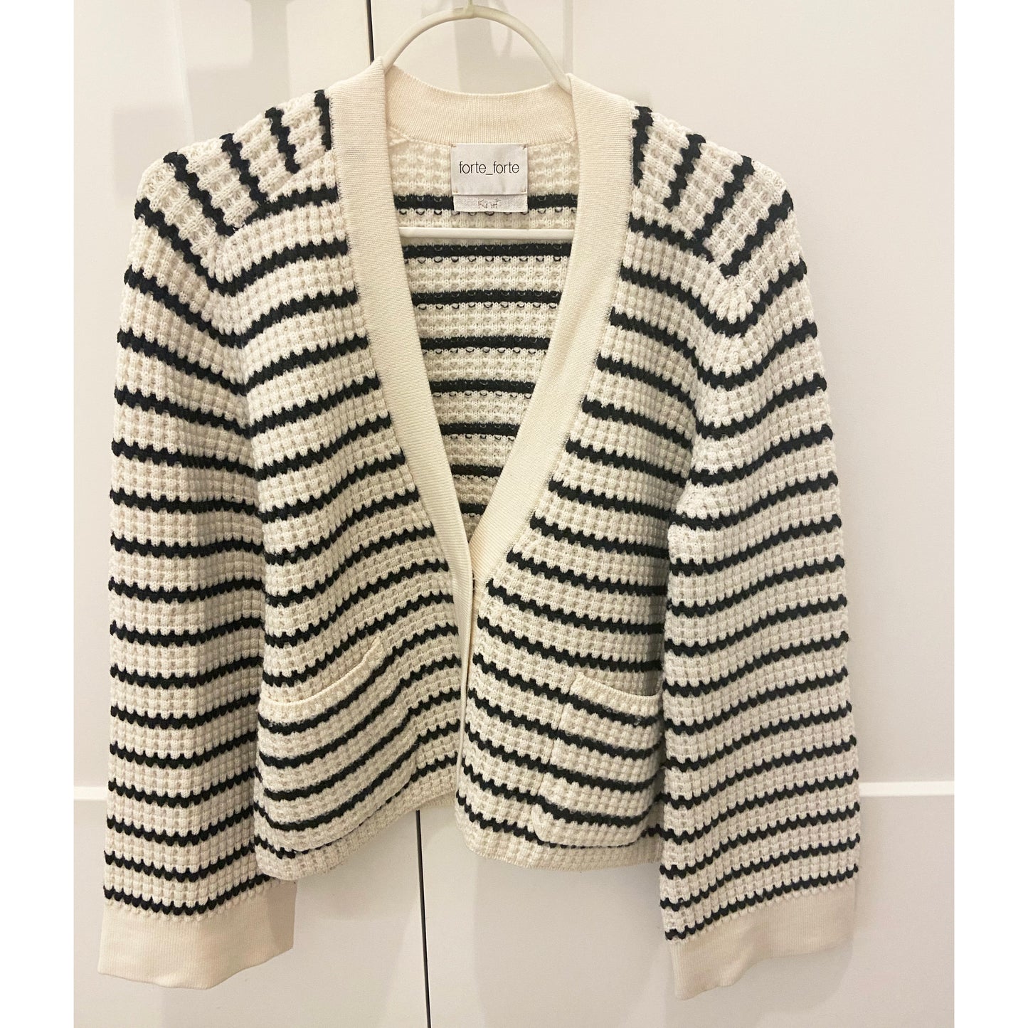 Forte_Forte Striped Wool Cardigan, size "0" (fits XS/S)