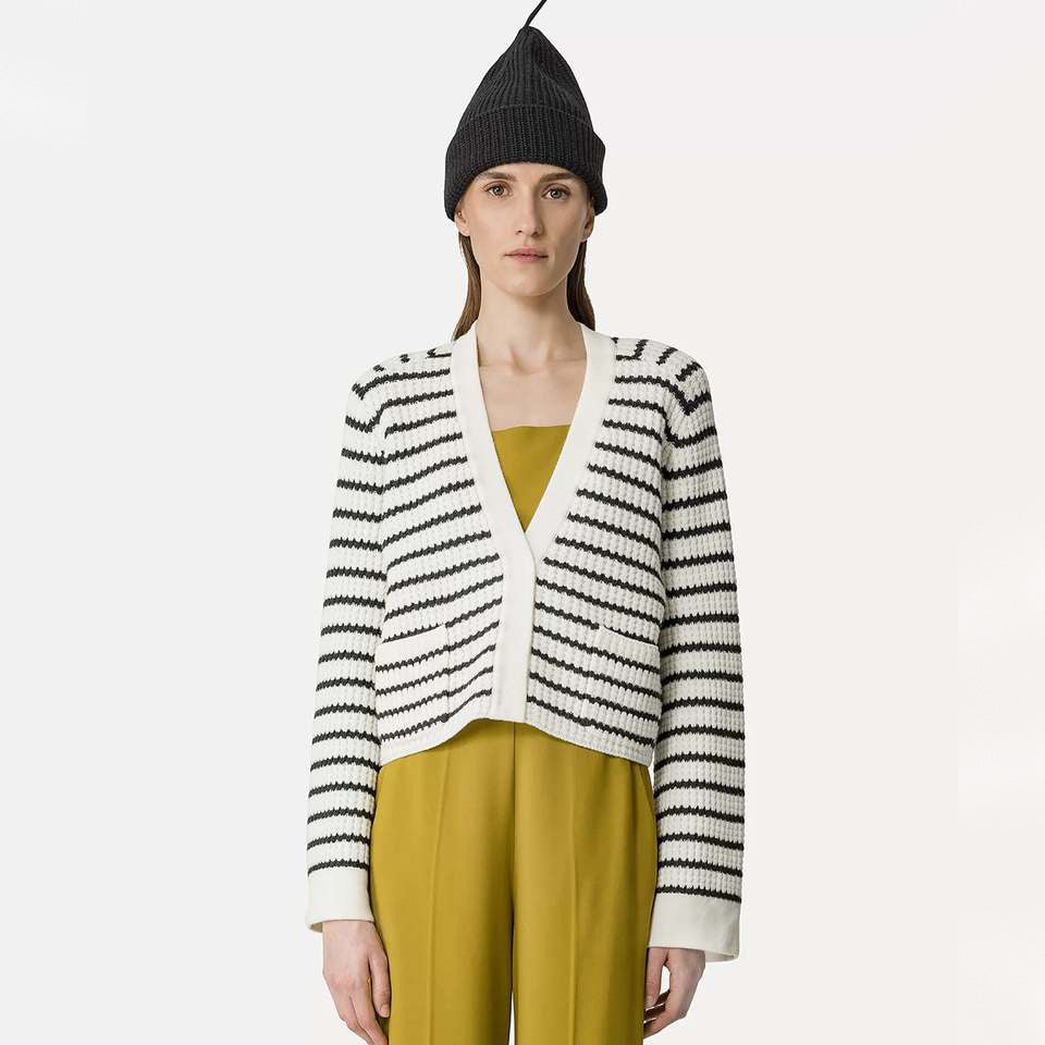 Forte_Forte Striped Wool Cardigan, size "0" (fits XS/S)