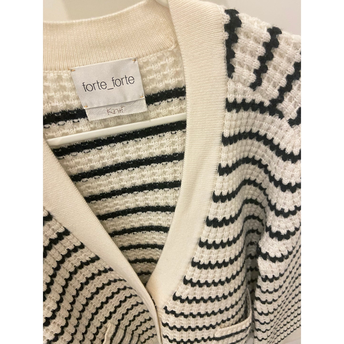 Forte_Forte Striped Wool Cardigan, size "0" (fits XS/S)