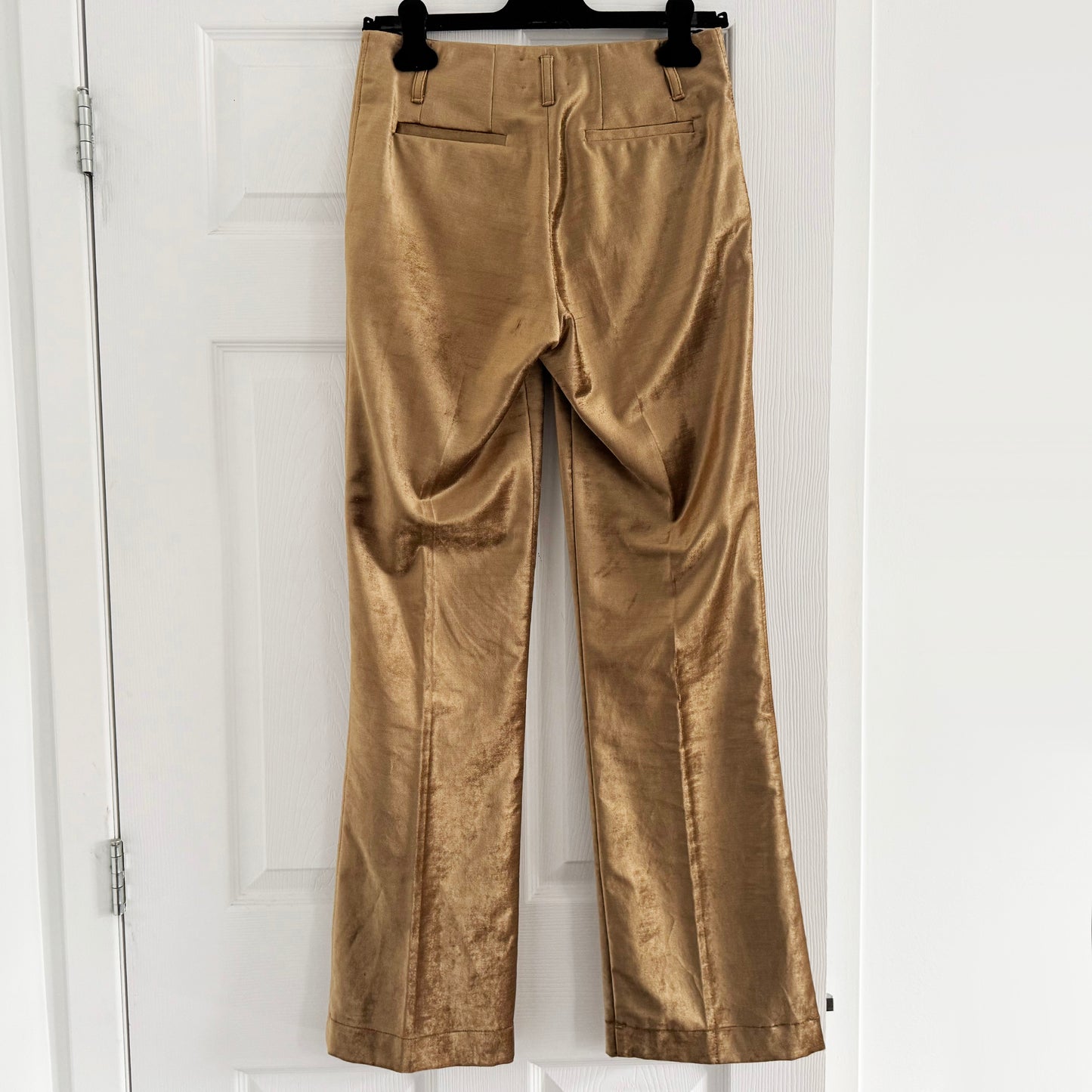 Forte.Forte Stretch Velvet Trousers in Gold, size "0" (XS)