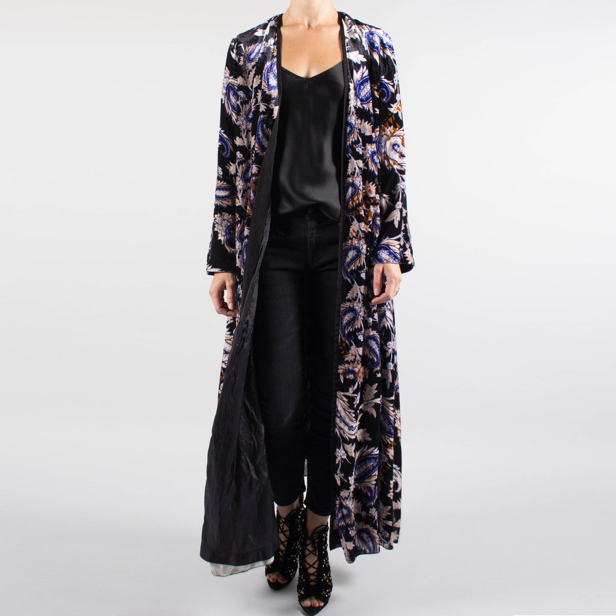 Forte_Forte Paisley Printed Velvet Duster, size "1" (size Small)