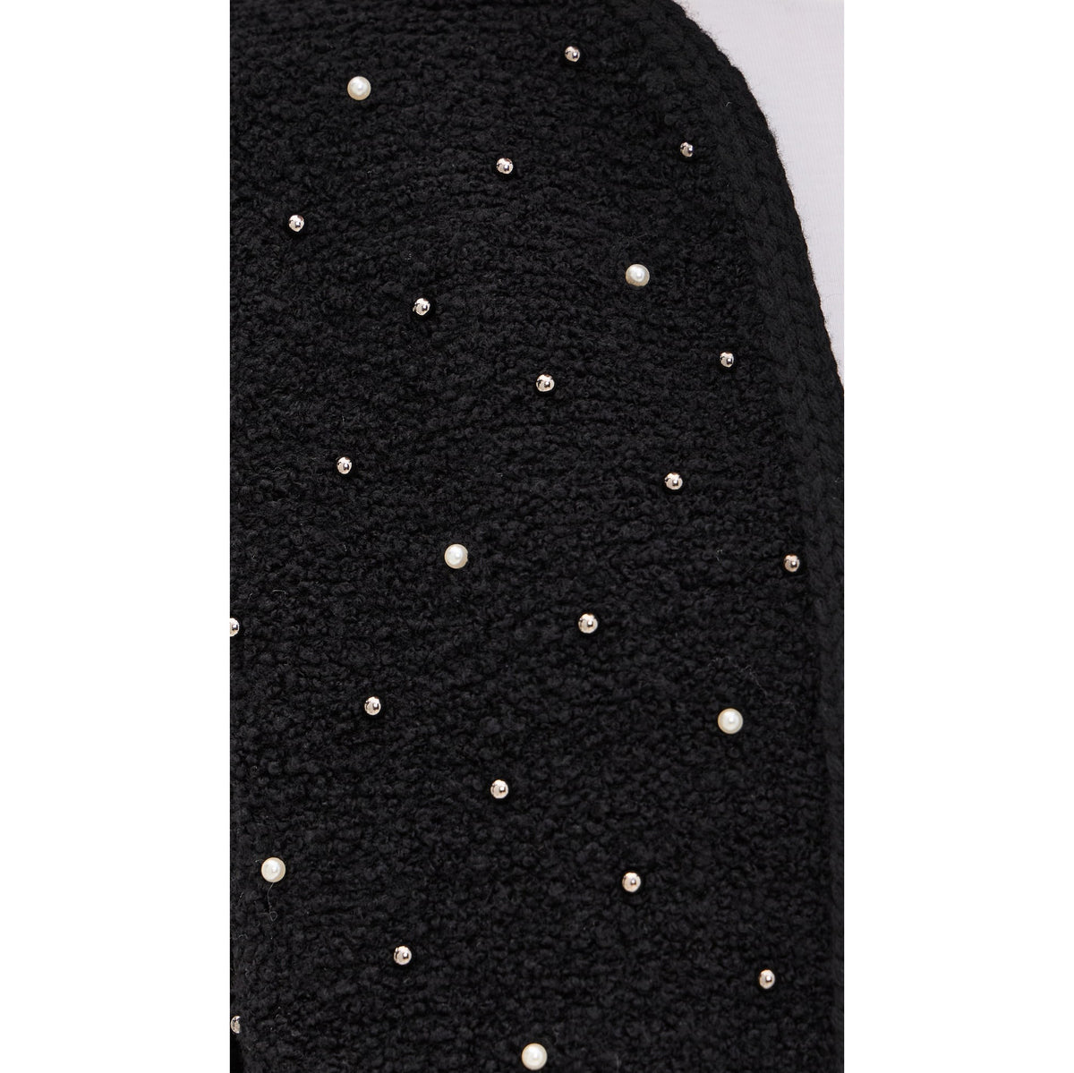 FRAME Wool-Blend Embellished Knit Jacket in Black, size Medium