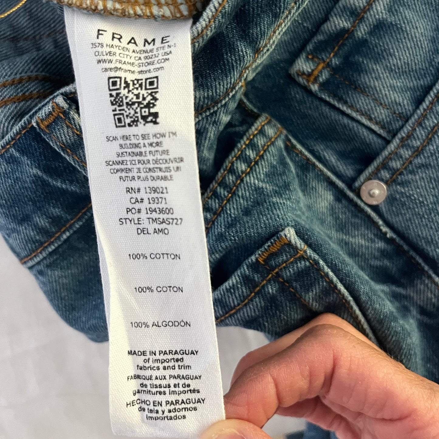 Frame "Midaxi" Denim Skirt in Del Amo, size 25