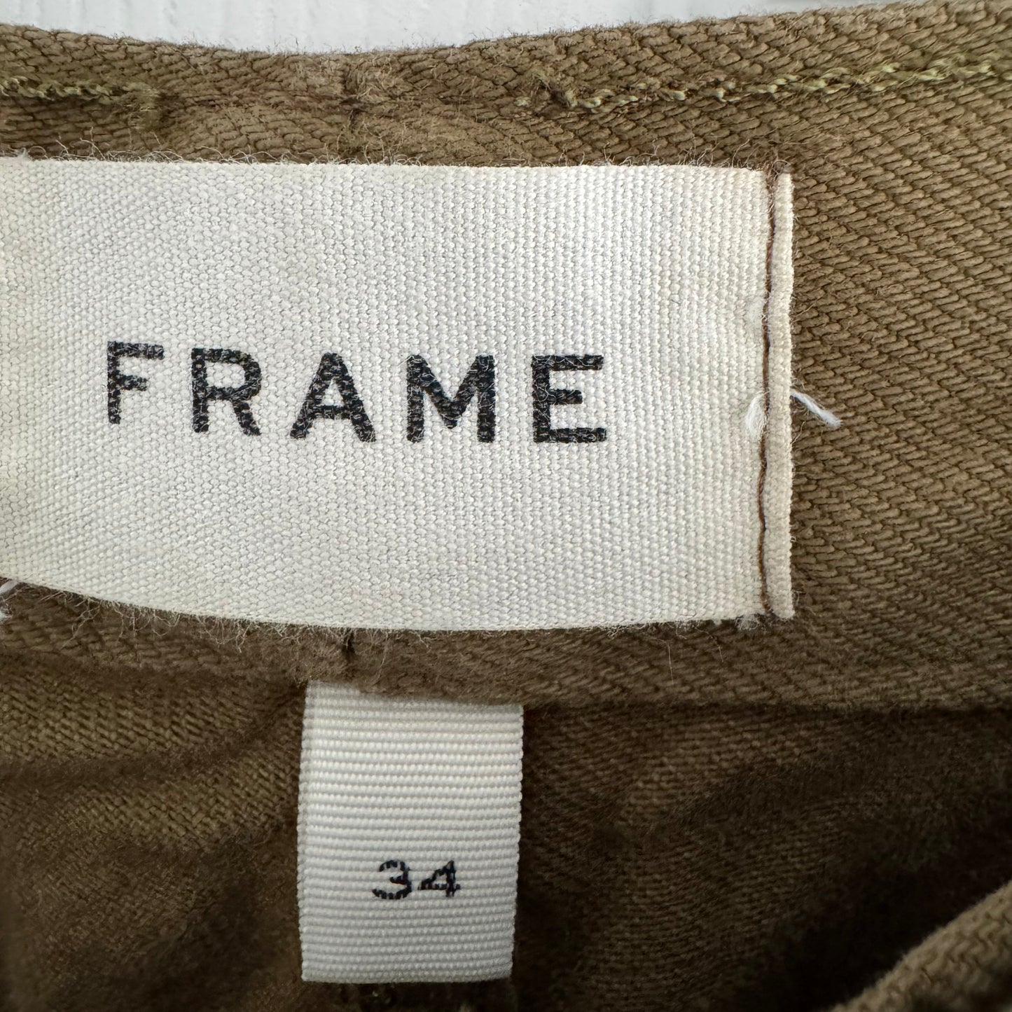 Frame High Rise Baggy Pocket Jean in "Washed Surplus", size 34