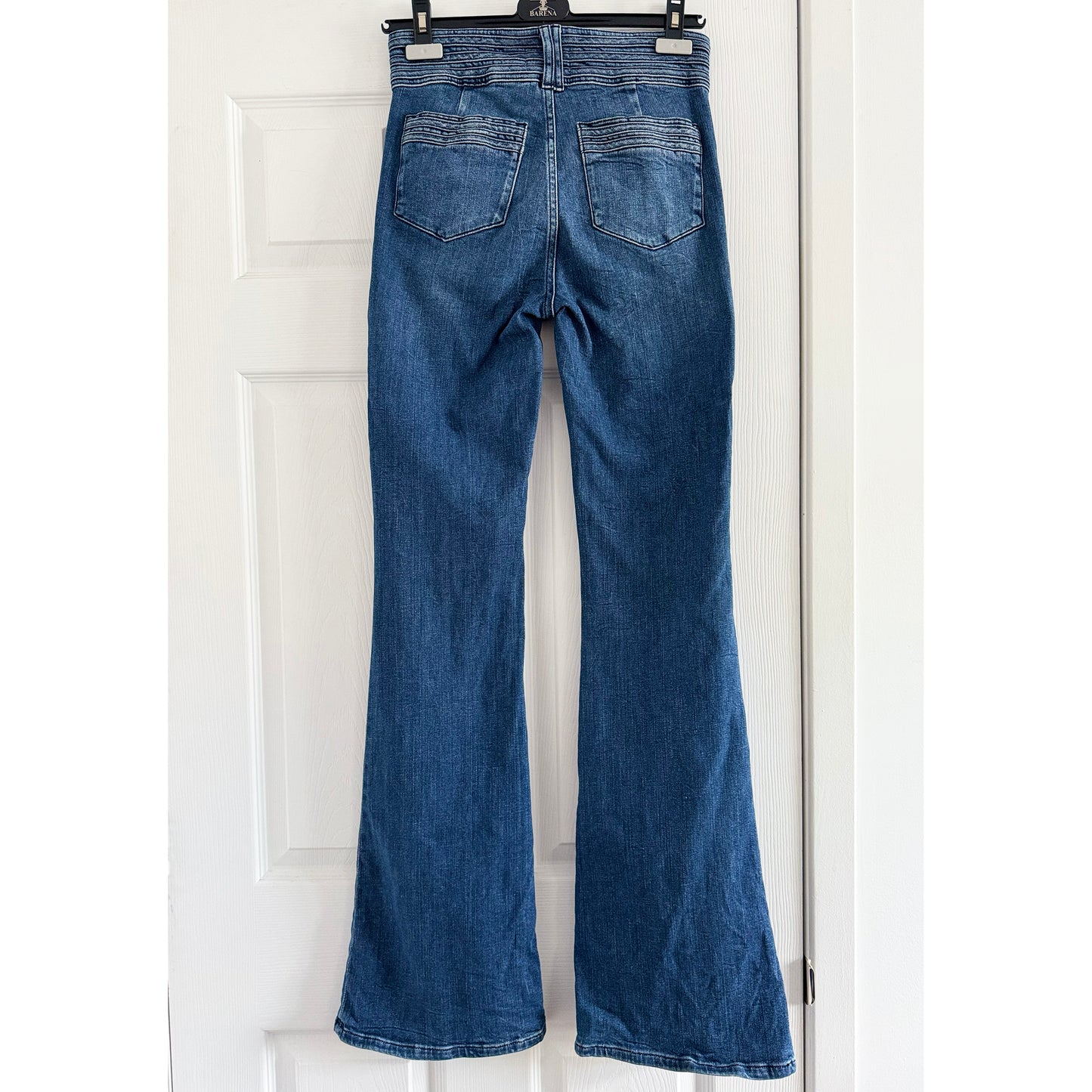 Frame Triple Binding "Le High Flare" Jean in "Crossings", size 25