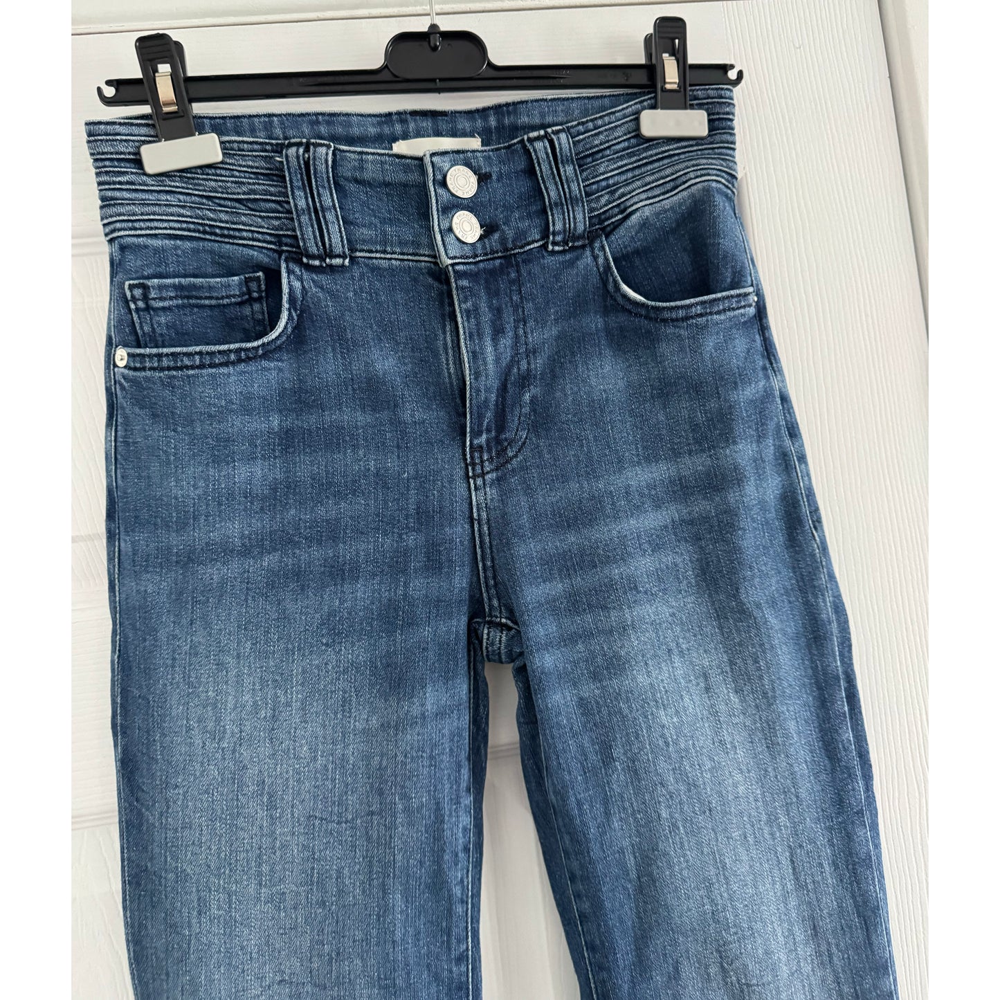 Frame Triple Binding "Le High Flare" Jean in "Crossings", size 25