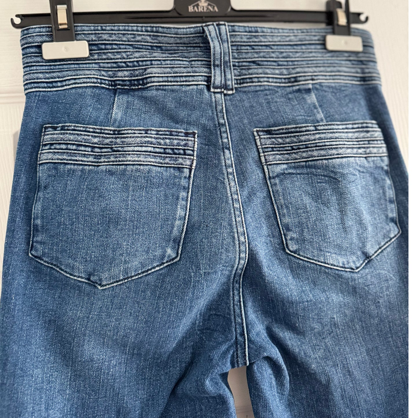 Frame Triple Binding "Le High Flare" Jean in "Crossings", size 25